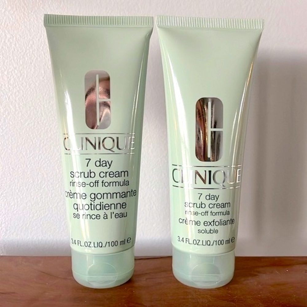 Brand New Set of 2 Clinique 7 Day Scrub Cream Rinse-Off Formula Exfoliant Polish